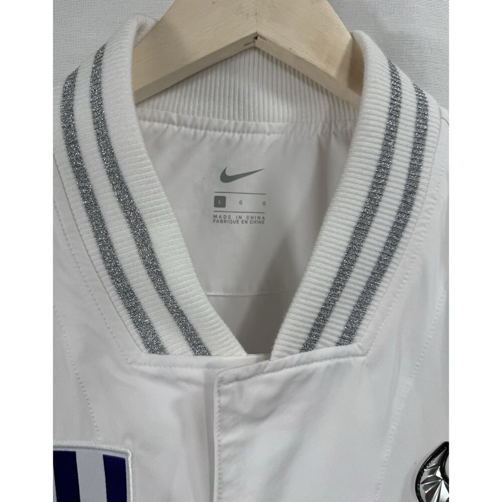 NIKE ON-FIELD x LSU TIGERS Sz LSideline Players Jacket Snap Front White Mens - Picture 3 of 16